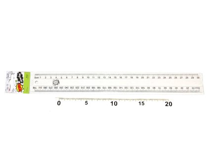 Pravítko 30cm transparentní