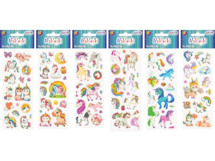 Samolepky 3D - jednorožci