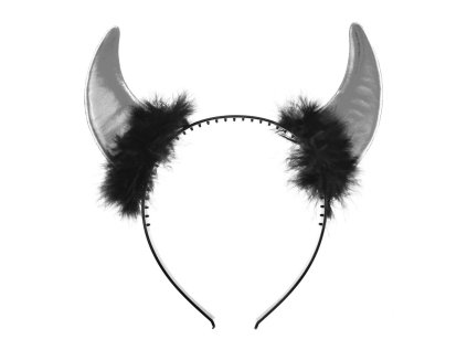 Párty rohy na čelence - stříbrné