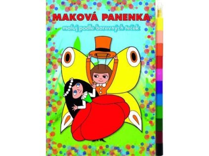 Omalovánky maluje podle barevných teček - Maková Panenka
