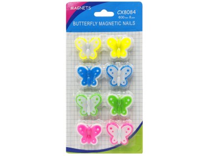 Magnety motýl barevné 8 ks