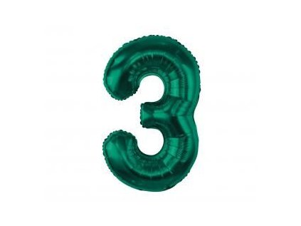 Balónek fóliový BEAUTY&CHARM 85 cm lahvově zelený "3"