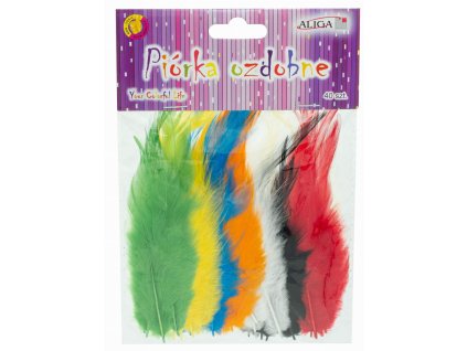 Peříčka dekorační - barevný mix 40 ks