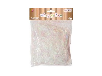 Umělé vlasy pro dekoraci - bílé metalické