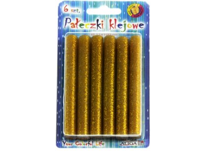 Lepící tyčinka s brokátem zlatá