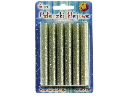 Lepící tyčinka s brokátem stříbrná