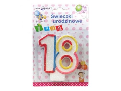Svíčky dortové čísla "18" MIXIMPORT