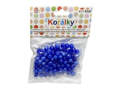 Korálky plastové modré 8 mm