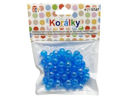 Korálky plastové modré 12 mm