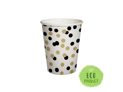 Papírový kelímek 0,25l Confetti Gold & Black