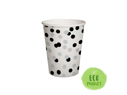 Papírový kelímek 0,25l Confetti Silver & Black