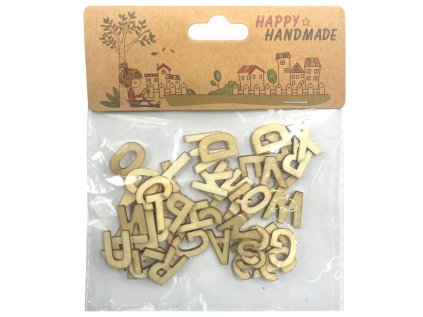 Dekorace ABC dřevo 26 ks