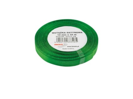 Atlasová stuha 12 mm zelená - 19