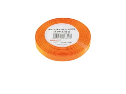 Atlasová stuha 12 mm oranžová - 25