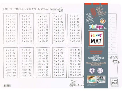 Podložka na kreslení FUNNY MAT - Násobilka + pastelky zdarma