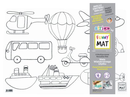 Podložka na kreslení FUNNY MAT - Dopravní prostředky + pastelky zdarma