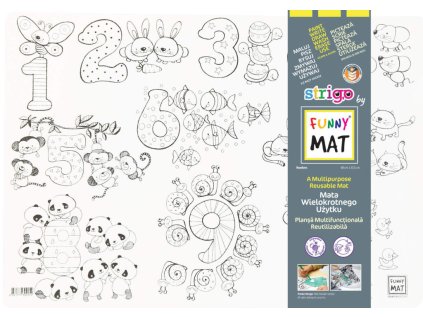 Podložka na kreslení FUNNY MAT - Čísla + pastelky zdarma