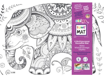 Podložka na kreslení FUNNY MAT - Slon + pastelky zdarma