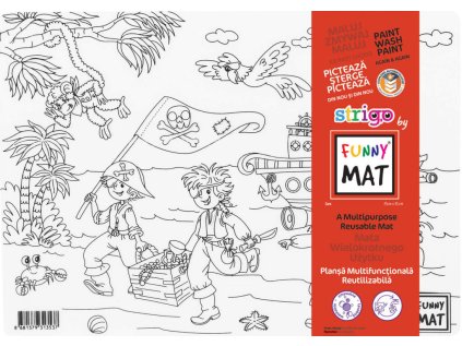 Podložka na kreslení FUNNY MAT - Piráti + pastelky zdarma