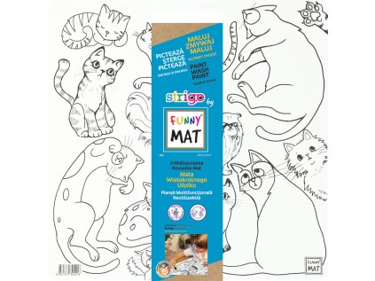 Podložka na kreslení FUNNY MAT - Kočky + pastelky zdarma