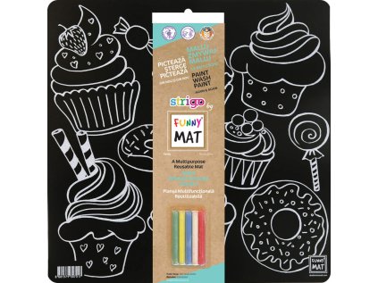 Podložka na kreslení FUNNY MAT - Muffins + křídy zdarma