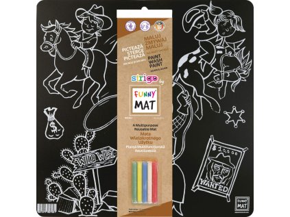 Podložka na kreslení FUNNY MAT - Divoký západ + křídy zdarma