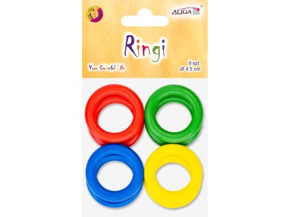 Dřevěné kolečka barevné 4,5 cm 8 ks