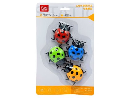 Magnety beruška barevné 4 ks