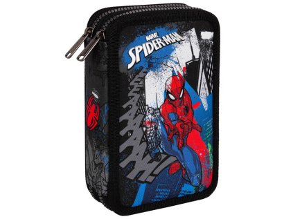 Penál 2 zipy Jumper Spiderman - vybavený