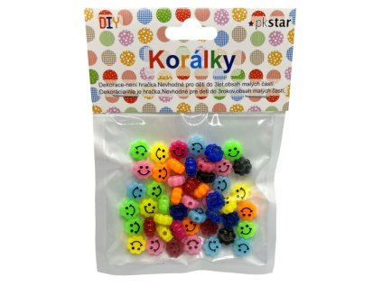 Korálky plastové smajlíci 10 mm