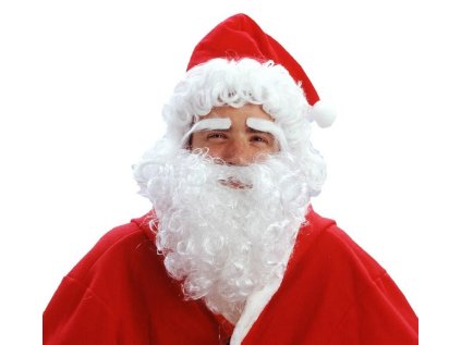 Párty paruka pro dospělé Mikuláš s bradou, vousy a obočím