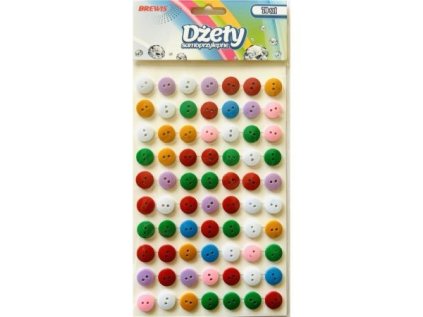 Samolepící kamínky / knoflíky 70ks DS105