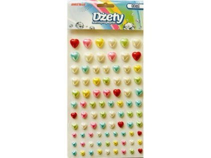 Samolepící kamínky / srdíčka DS58 84ks pastelové