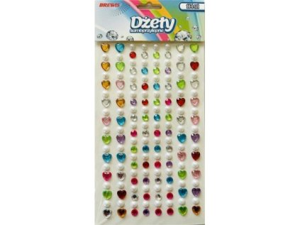 Samolepící kamínky / srdíčka perličky DS89