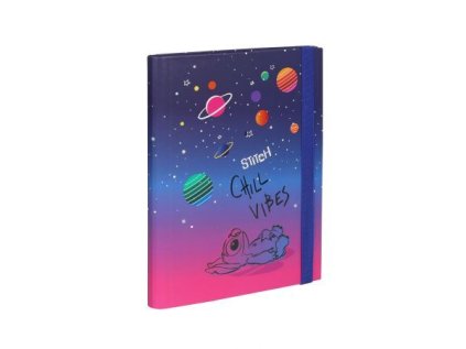 Desky na sešity A5 s širokou gumou - Stitch pastel vzor 1