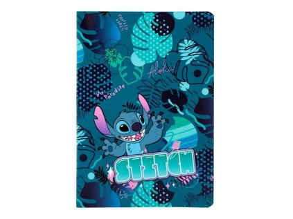 Sešit A5 32 listů Stitch blue vzor 1 linka