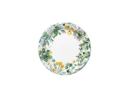 Papírový talíř velký - Floral Frame