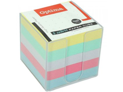 Kostka nelepená 5 barev v plastu 9 x 9 x 9 cm