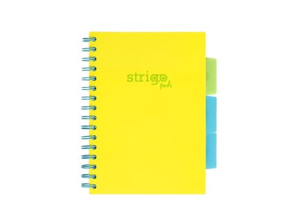 Blok Strigo A5/100l 80g NEON žlutý spirála s rozřaďovačem