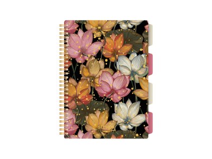 Blok Strigo B5/100l 80g Japonské Květy spirála s rozřaďovačem