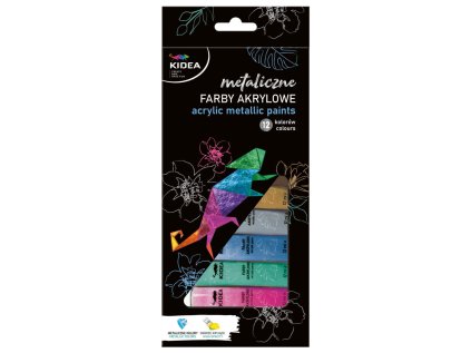 Akrylové barvy metalické 12 ks 12 ml KIDEA