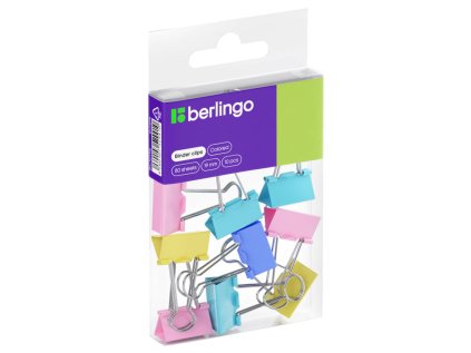 Kancelářské klipy 19 mm Berlingo - pastelový mix