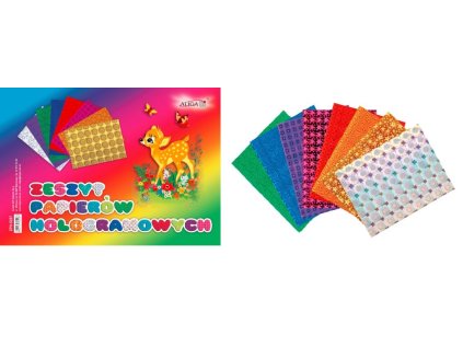 Barevné papíry B4/8 ks hologram 80g