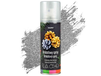 Párty spray 100 ml stříbrný brokát