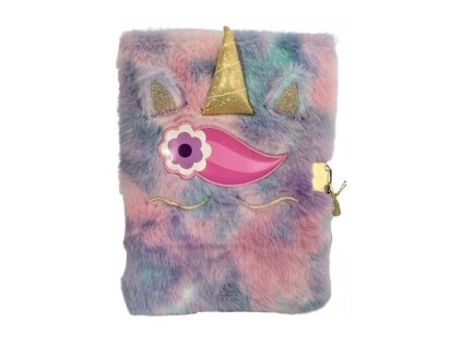 Památník plyšový A5 se zámkem - Unicorn