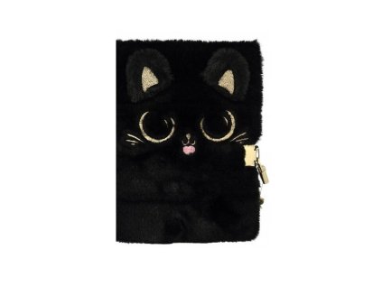 Památník plyšový A5 se zámkem - Kitty Black II