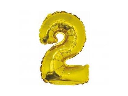 GD balónek fóliový 35cm "2" zlatá