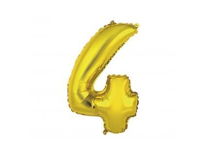 GD balónek fóliový 35cm "4" zlatá