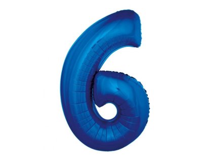 GD balónek fóliový 92cm "6" modrý