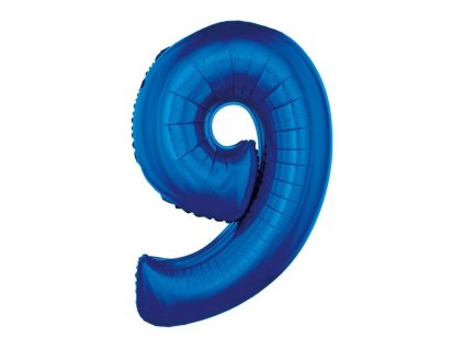 GD balónek fóliový 92cm "9" modrý